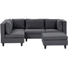 Beliani Modulinė kampinė sofa 4 asmenims UNSTAD dešininė tamsiai pilka su otomanu