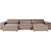Beliani Modulinė kampinė sofa 4 asmenims „HELLNAR“ su otomana, šviesiai ruda, dešininė