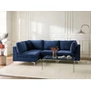 Beliani Modulinė kampinė sofa 4 asmenims EVJA, veliūrinė, tamsiai mėlyna, dešininė