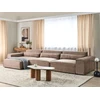 Beliani Modulinė kampinė sofa 4 žmonėms HELLNAR, šviesiai ruda, dešininė