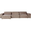 Beliani Modulinė kampinė sofa 4 žmonėms HELLNAR, šviesiai ruda, dešininė