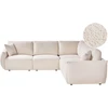 Beliani Modulinė kampinė sofa 5 asmenims MESNALI, buklė, balkšva, kairinė