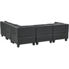 Beliani Modulinė kampinė sofa 5 asmenims UNSTAD kairinė, juoda, eko oda