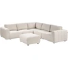 Beliani Modulinė kampinė sofa 5 asmenims „KIVVIK“ su pufu, „Bouclé“, balkšva, kairinė