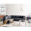 Beliani Modulinė kampinė sofa 5 asmenims UNSTAD, ekologiška oda, juoda, dešininė