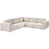 Beliani Modulinė kampinė sofa 5 asmenims KIVVIK, bouclé, kreminė balta, dešininė