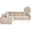 Beliani Modulinė kampinė sofa 5 asmenims MESNALI, buklė, smėlio spalvos, dešininė