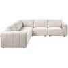 Beliani Modulinė kampinė sofa 5 asmenims KIVVIK, bouclé, kreminė balta, dešininė