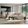 Beliani Modulinė kampinė sofa 5 asmenims MESNALI, buklė, balkšva, kairinė
