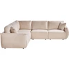 Beliani Modulinė kampinė sofa 5 asmenims MESNALI, buklė, smėlio spalvos, dešininė