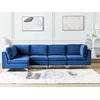 Beliani Modulinė kampinė sofa 5 asmenims EVJA, tamsiai mėlynas veliūras, dešininė