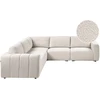 Beliani Modulinė kampinė sofa 5 asmenims KIVVIK, bouclé, kreminė balta, dešininė