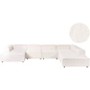 Beliani Modulinė kampinė sofa 5 asmenims ARDAL Boucle, laužyto baltumo, kairinė
