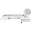 Beliani Modulinė kampinė sofa 5 asmenims ARDAL kairinė, kreminės spalvos velvetinė
