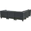 Beliani Modulinė kampinė sofa 5 asmenims UNSTAD, ekologiška oda, juoda, dešininė