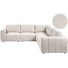 Beliani Modulinė kampinė sofa 5 vietų KIVVIK, bouclé, lūžinė balta, kairinė