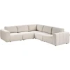 Beliani Modulinė kampinė sofa 5 vietų KIVVIK, bouclé, lūžinė balta, kairinė