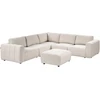 Beliani Modulinė kampinė sofa 5 žmonėms „KIVVIK“ su pufu, „Bouclé“, balkšva, dešininė