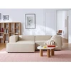 Beliani Modulinė kampinė sofa APRICA, sintetinis linas, smėlio spalvos, dešininė