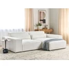 Beliani Modulinė kampinė sofa HELLNAR, 3 vietų, kairinė, kreminė balta, Boucle