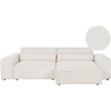 Beliani Modulinė kampinė sofa HELLNAR, 3 vietų, kairinė, kreminė balta, Boucle