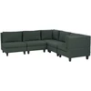 Beliani Modulinė kampinė sofa UNSTAD, 5 vietų, kairinė, tamsiai žalia