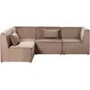 Beliani MODULINĖ KAMPUINĖ SOFA LEMVIG 4 VIETŲ, DEŠININĖ, SMĖLIO SPALVOS VAGOSTU