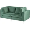 Beliani Modulinė sofa 2 asmenims EVJA žalias veliūras