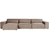 Beliani Modulinė sofa 3 asmenims HELLNAR su pufu, šviesiai ruda