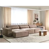 Beliani Modulinė sofa 3 asmenims HELLNAR su pufu, šviesiai ruda