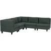 Beliani Modulinė sofa 5 asmenims UNSTAD dešininė, tamsiai žalia