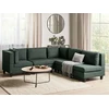 Beliani Modulinė sofa 5 asmenims UNSTAD dešininė, tamsiai žalia