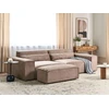 Beliani Modulinė sofa dviem asmenims HELLNAR su otomane, šviesiai ruda