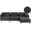 Beliani Modulinė sofa EGERIS, velvetas, tamsiai žalia, kairinė