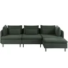 Beliani Modulinė sofa EGERIS, velvetas, tamsiai žalia, kairinė