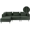 Beliani Modulinė sofa EGERIS, velvetas, tamsiai žalia, dešininė