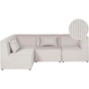 Beliani Modulinė sofa kampinė 4 asmenims LEMVIG dešininė, smėlio spalvos velvetas