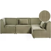 Beliani Modulinė sofa-lova „LEMVIG“, 4 vietų, kairinė, žalia, velvetas