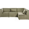 Beliani Modulinė sofa-lova „LEMVIG“, 4 vietų, kairinė, žalia, velvetas