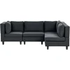 Beliani Modulinė sofa UNSTAD 4 asmenims, kairinė, juoda