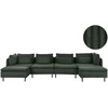 Beliani Modulinė U formos sofa 4 asmenims EGERIS tamsiai žalia velvetas