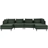 Beliani Modulinė U formos sofa 4 asmenims EGERIS tamsiai žalia velvetas