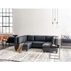 Beliani Modulinė U formos sofa 5 asmenims UNSTAD juodos spalvos dirbtinė oda