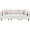 Beliani Modulinė U formos sofa 5 asmenims UNSTAD šviesiai smėlio spalvos su otomane