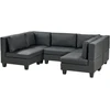 Beliani Modulinė U formos sofa 5 asmenims UNSTAD juodos spalvos dirbtinė oda