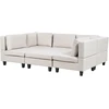 Beliani Modulinė U formos sofa 5 asmenims UNSTAD šviesiai smėlio spalvos su otomane