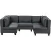 Beliani Modulinė U formos sofa 5 asmenims UNSTAD juodos spalvos dirbtinė oda