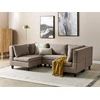Beliani Modulinė U formos sofa 5 asmenims UNSTAD ruda