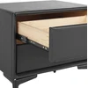 Beliani Naktinis stalelis SEZANNE 2 stalčių dirbtinės odos juodas