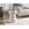 Beliani Pagalbinis staliukas FALIRO 37 cm, teraco efektas, pieno baltos spalvos